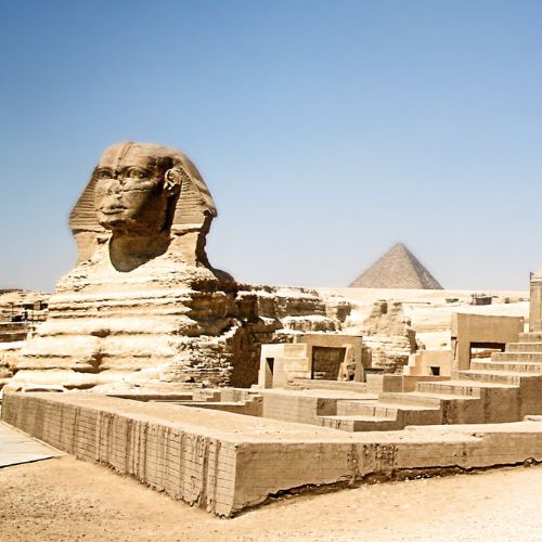 Sphynx and Pyramid in Egypt